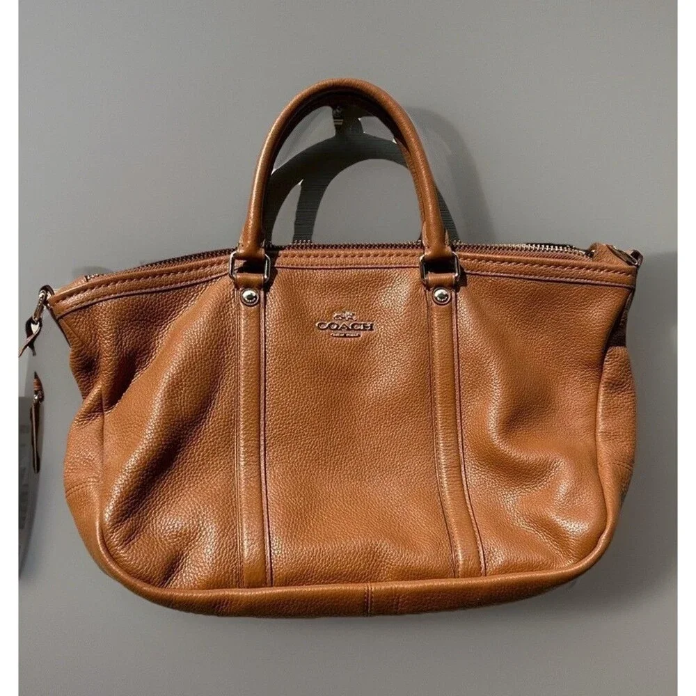Coach Central Satchel luggage brown/gold hardware leather crossbody strap